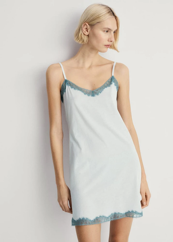 Lace-trimmed nightgown