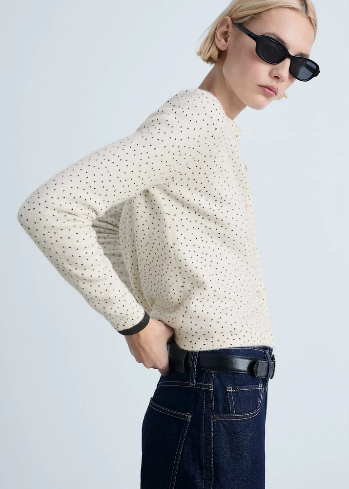 Polka-dot knitted cardigan