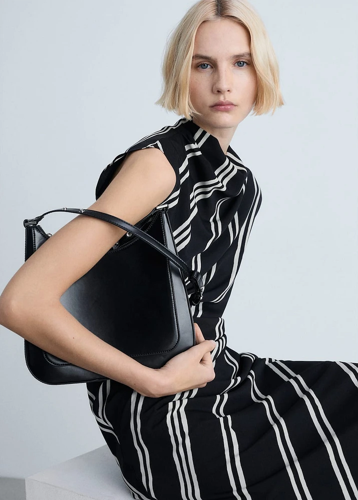 Stripe-print midi-dress