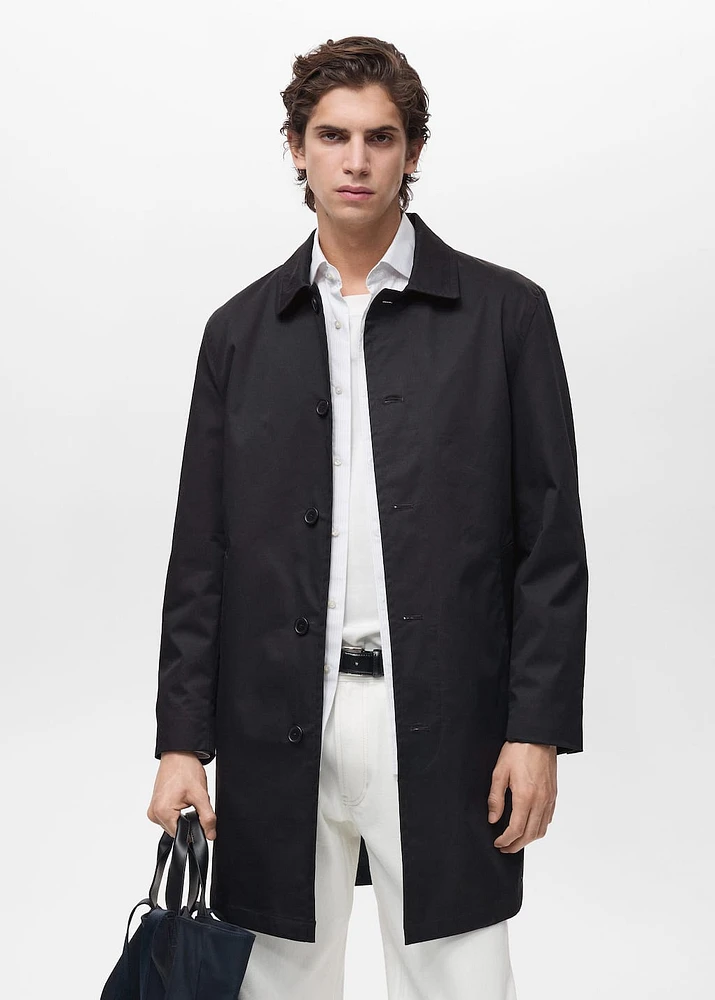 Water-repellent cotton trench coat
