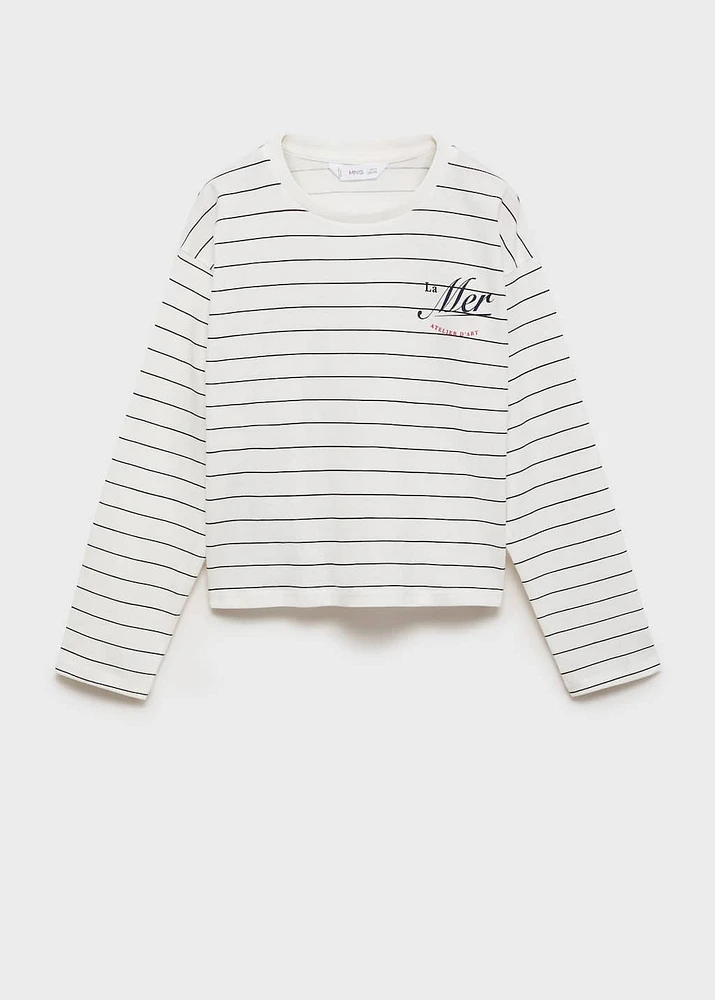 Printed cotton-blend t-shirt