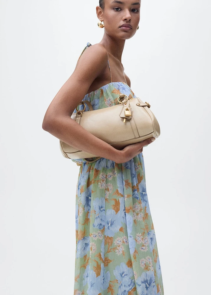 Floral-print dress with gathered waist