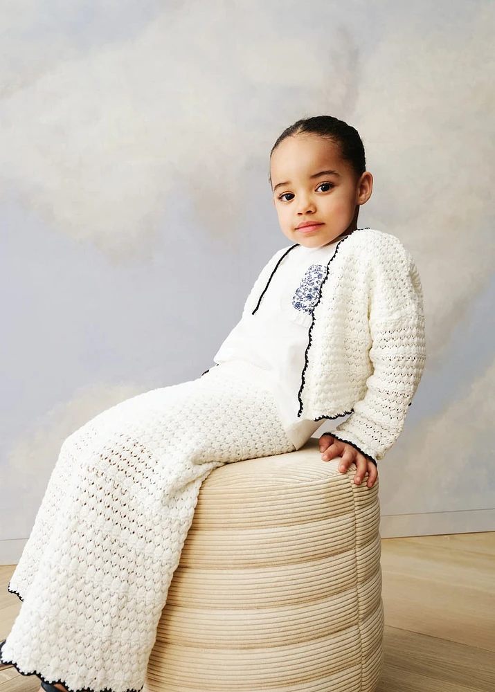 Openwork knitted trousers