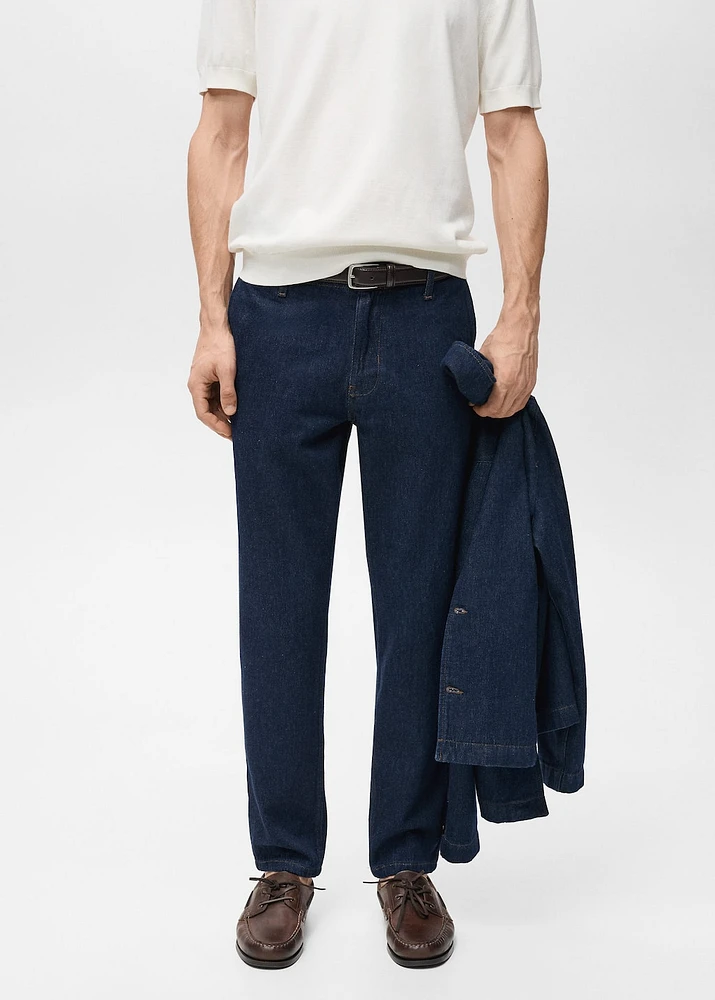 Regular-fit dark-wash jeans