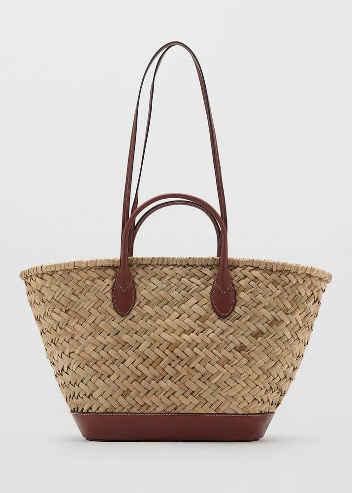 Large double-handle natural fiber basket