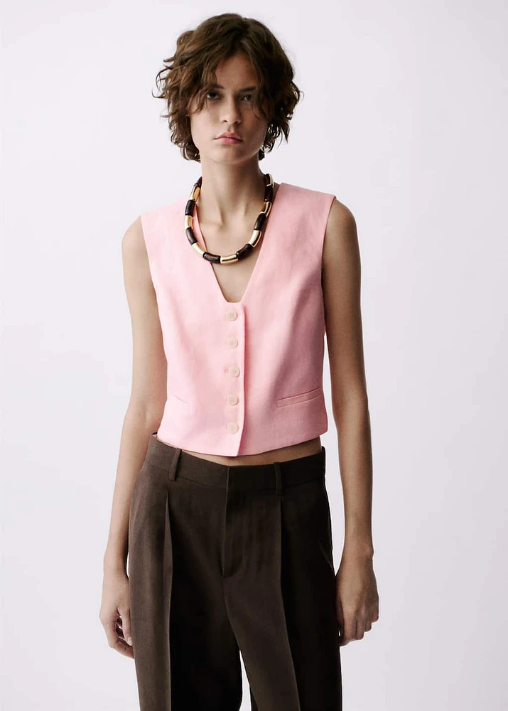Linen suit waistcoat