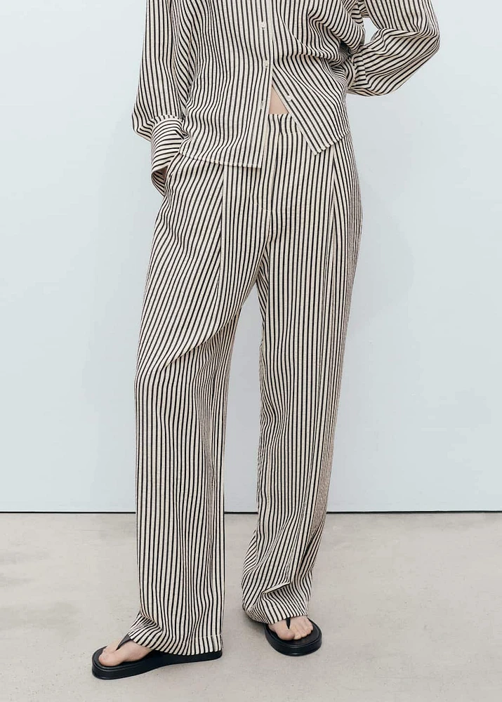 Texture striped pants
