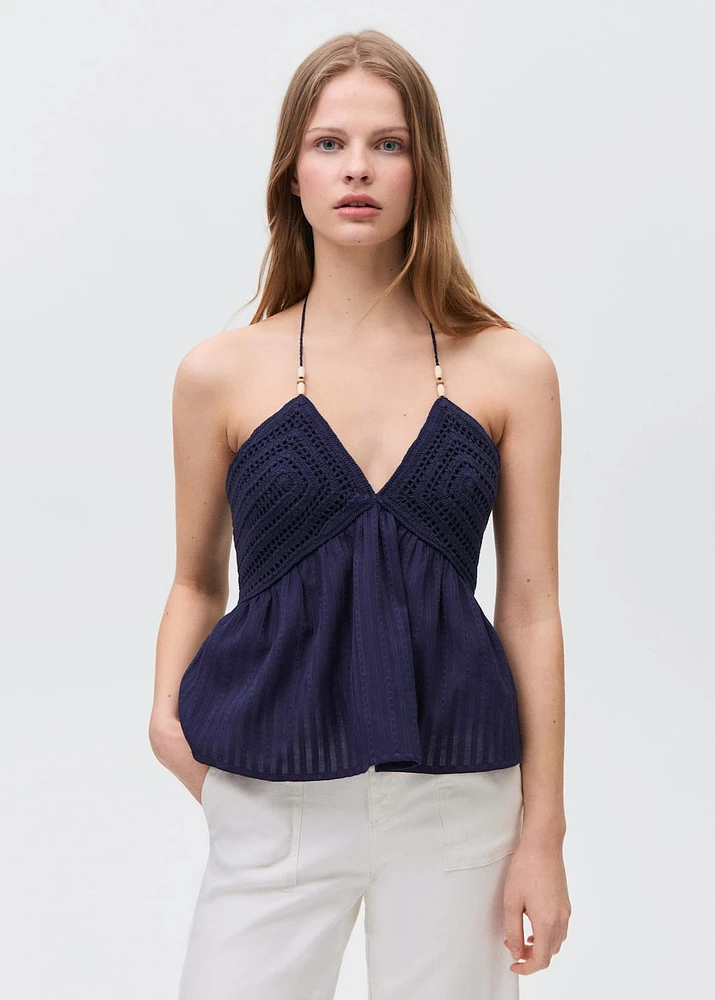 Crochet beaded top