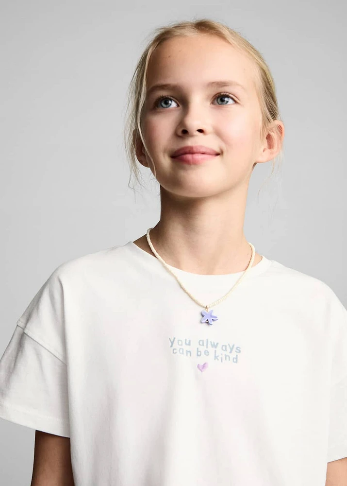 Message crop T-shirt