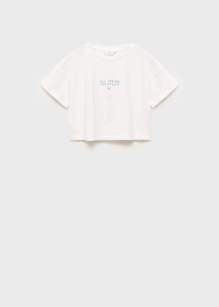 Message crop T-shirt