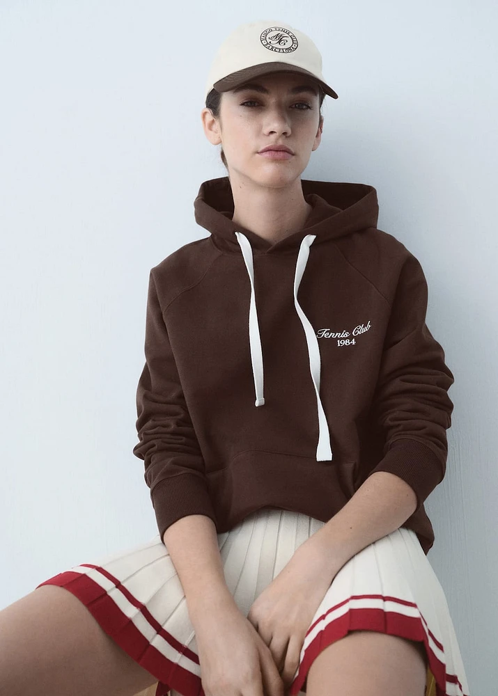 Hooded sweatshirt with printed message