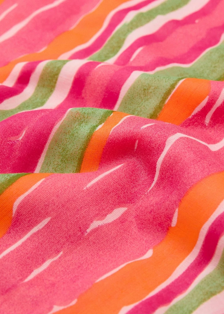 Multi-coloured striped beach towel