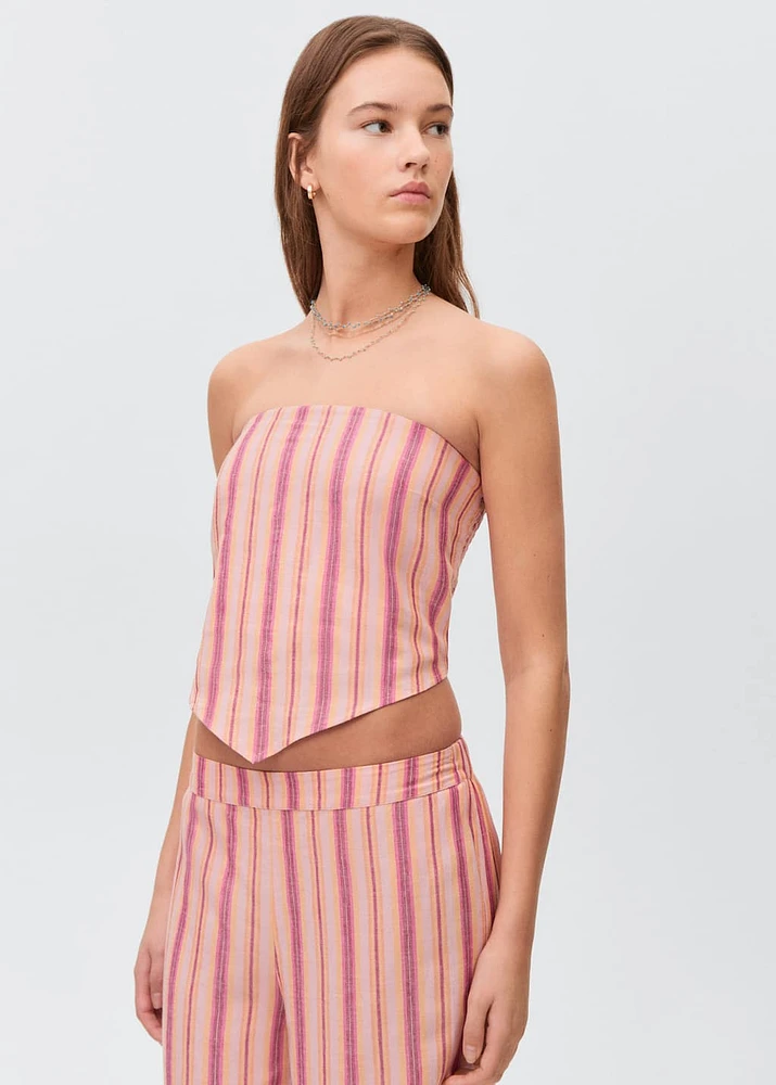 Stripe-print straight pants