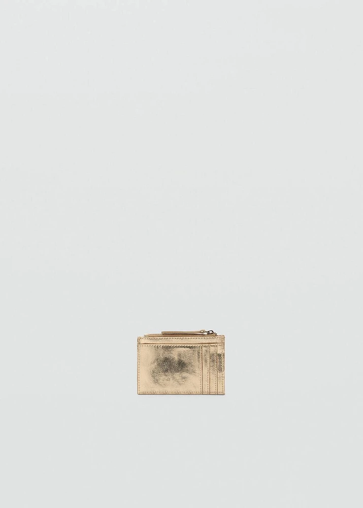 Metallic leather purse