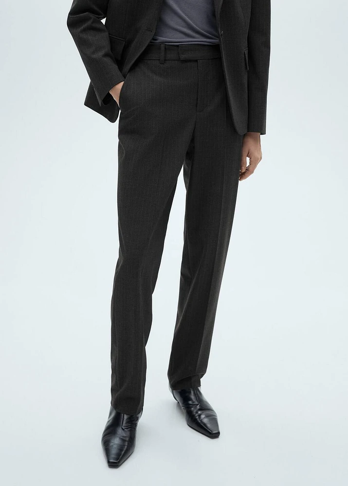 Pinstripe suit trousers