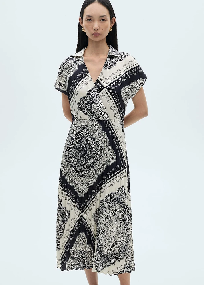 Paisley-print shirt dress