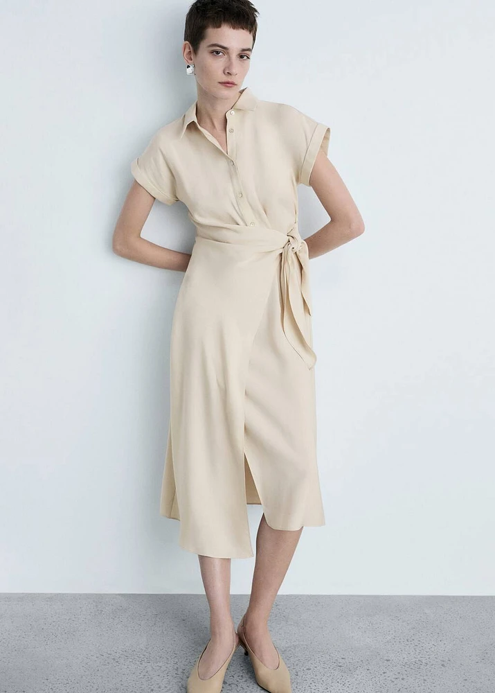 Wrap shirt dress