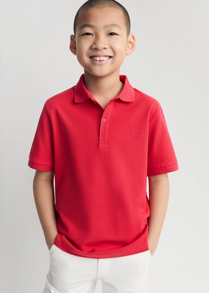 Short-sleeved cotton polo shirt