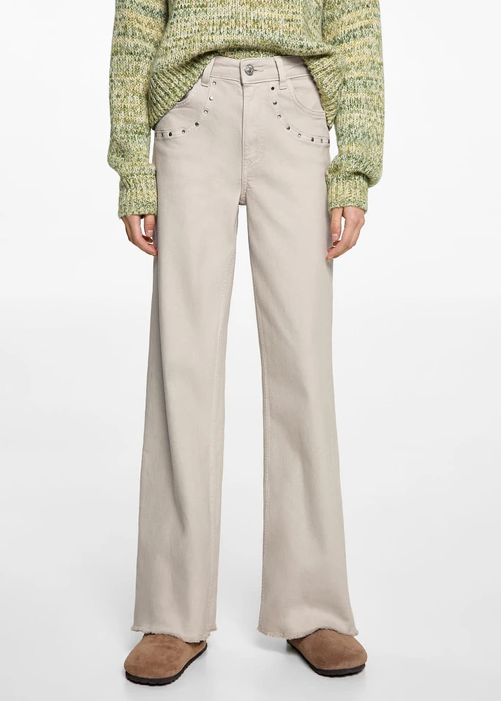 Straight-fit jeans with studs