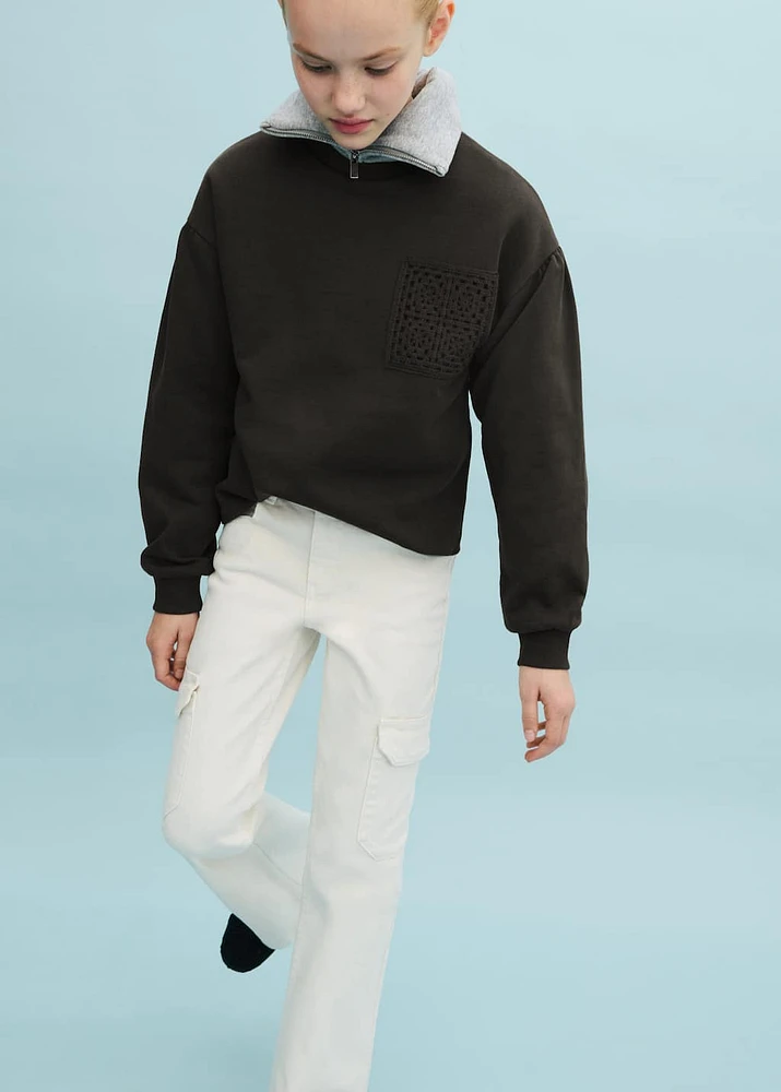 Crochet detail sweatshirt