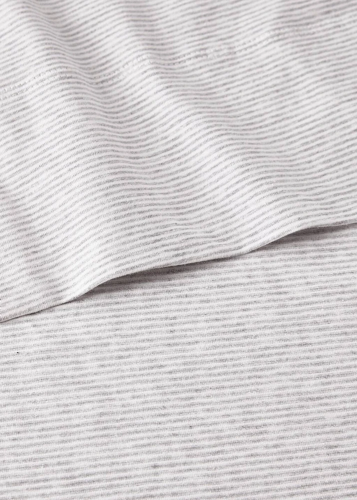 Cotton striped children's top sheet for 90cm bed