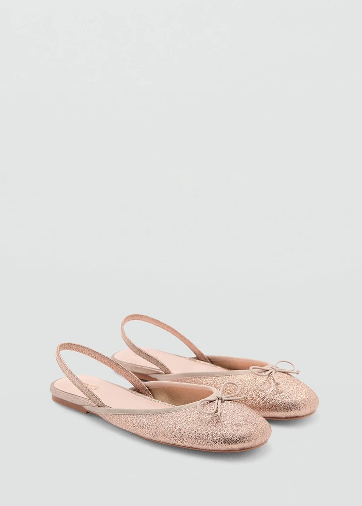 Glitter ballet flats with bow