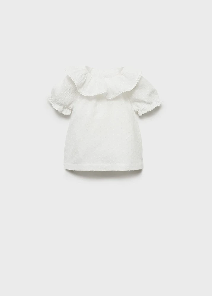 Ruffle neck blouse