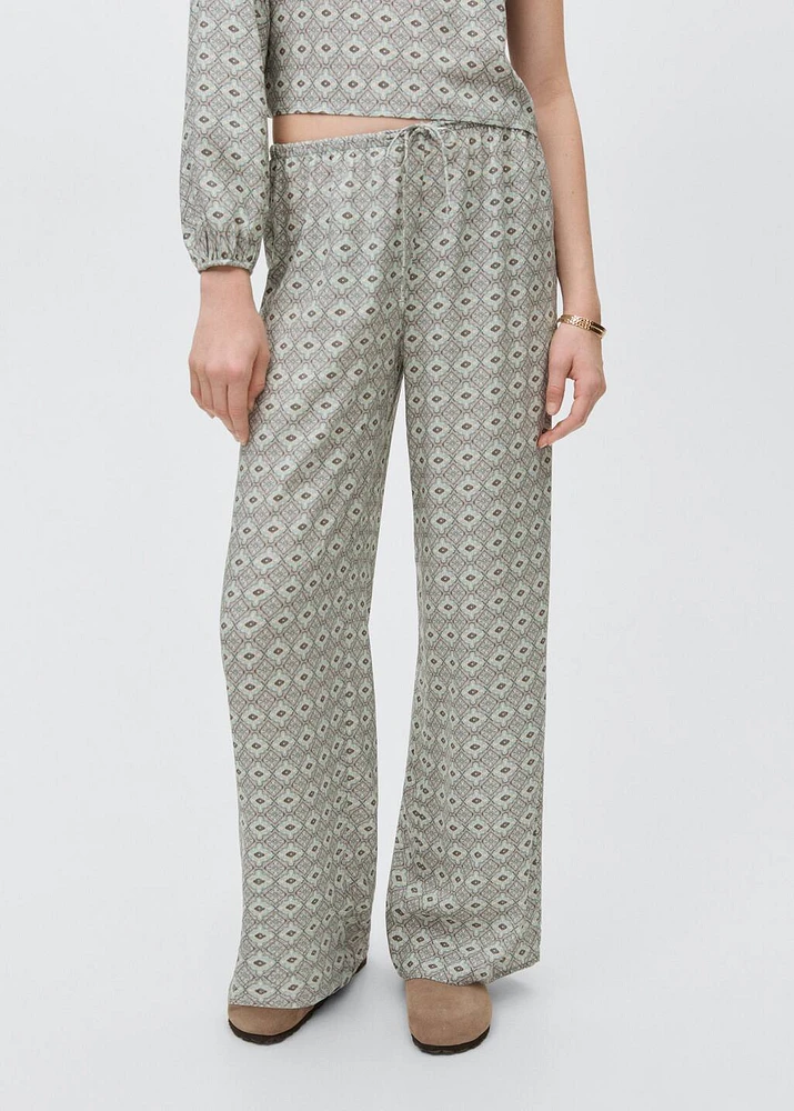 Flowy printed trousers