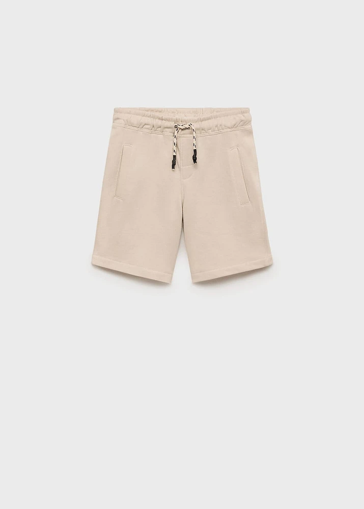 Cotton shorts with drawstring