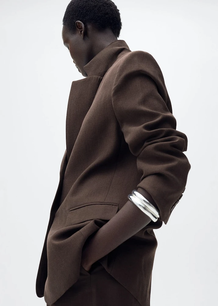 Straight-fit lyocell suit blazer
