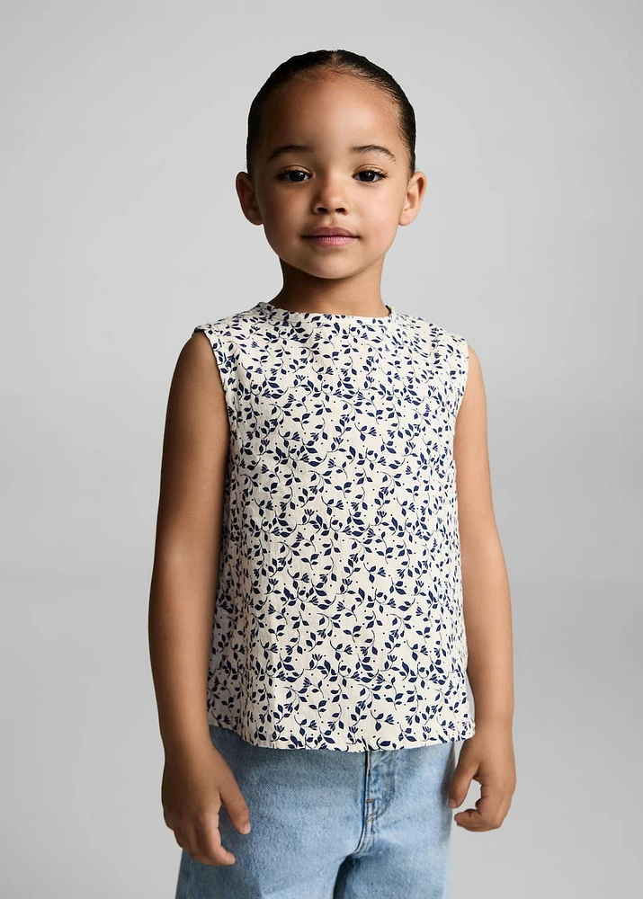 Sleeveless printed blouse