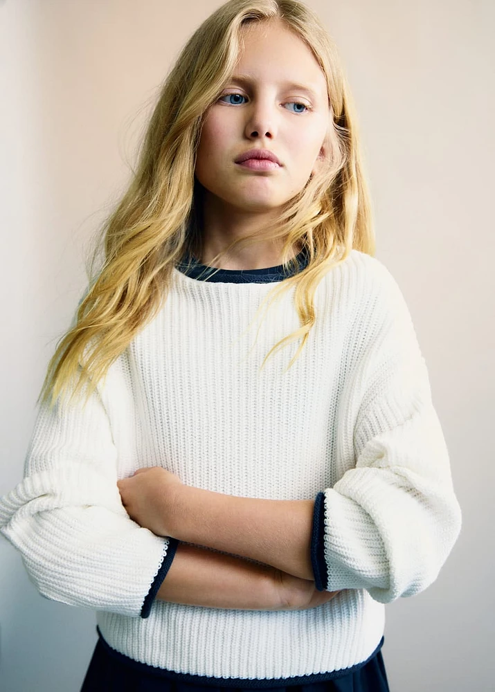 Knitted ribbed sweater