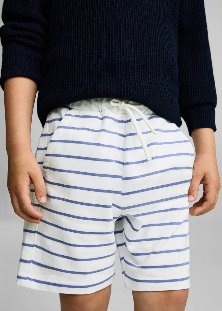 Striped cotton Bermuda shorts