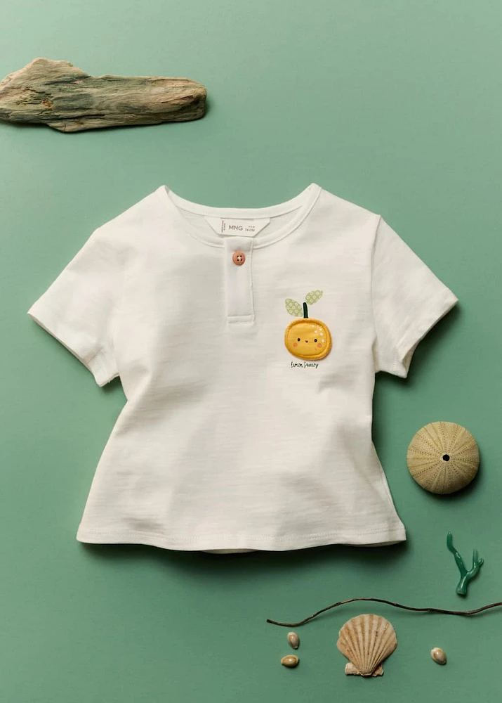 Embossed cotton t-shirt