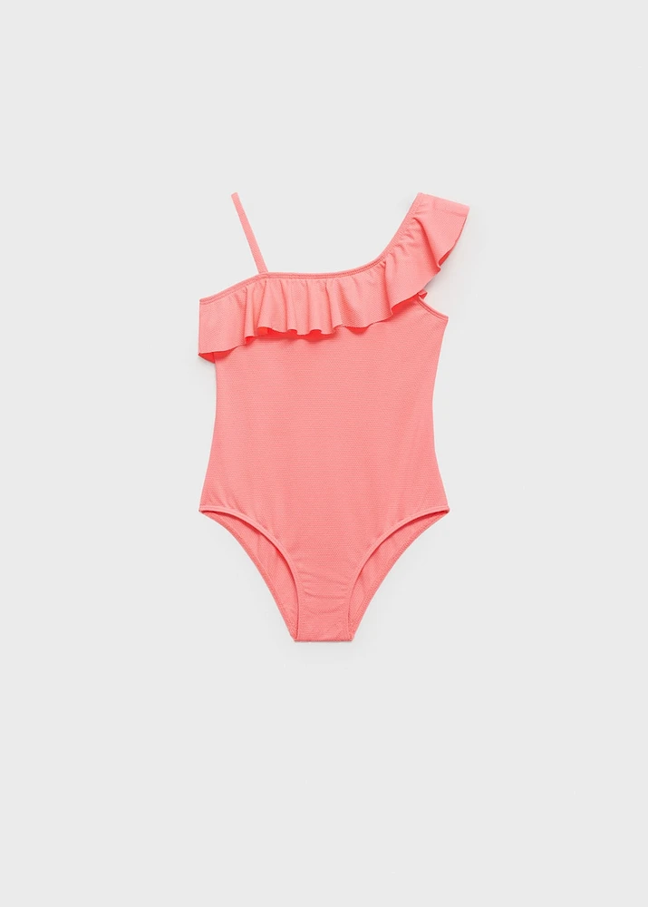 Asymmetric ruffle swimsuit