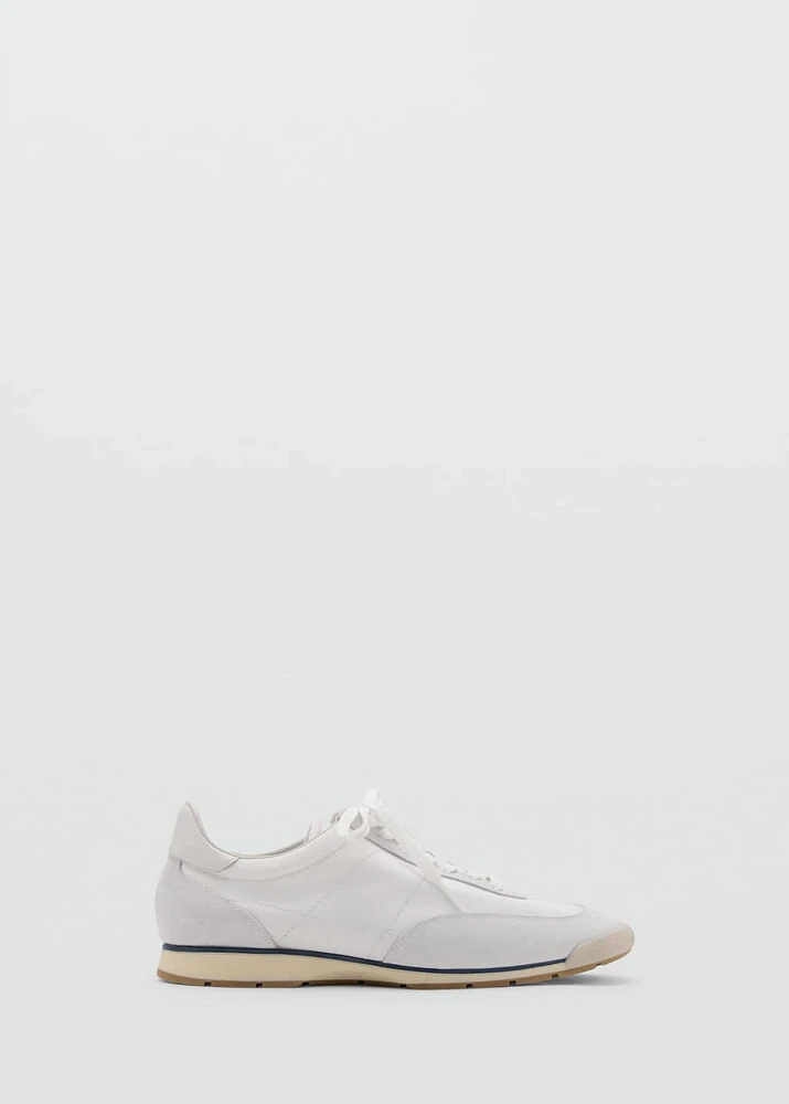Leather mixed sneakers