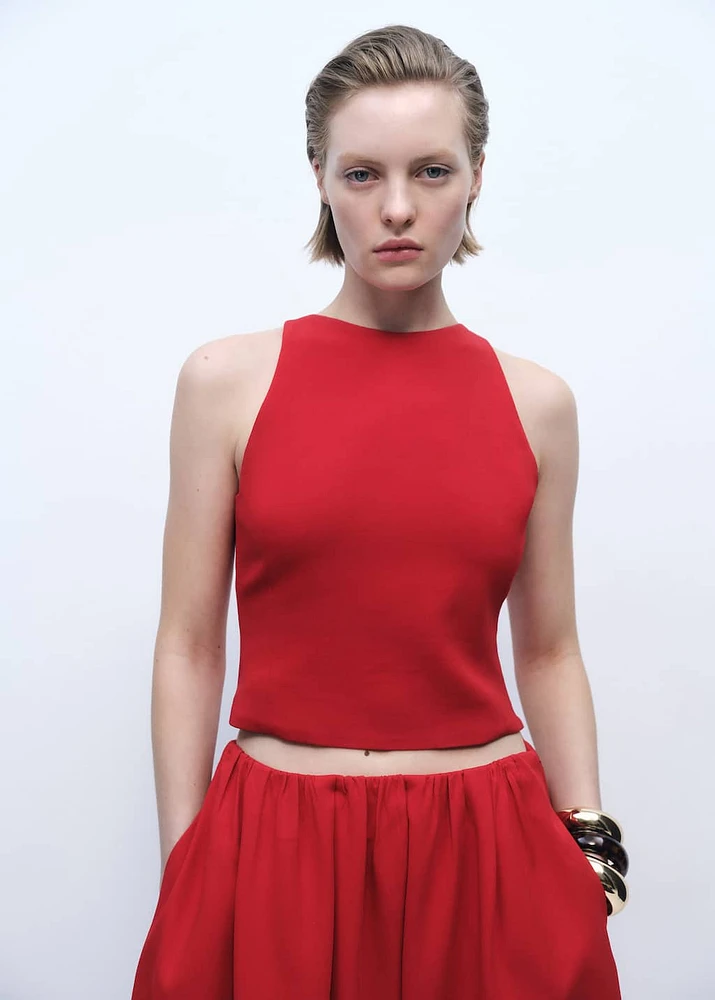 Crop top with bow on the back