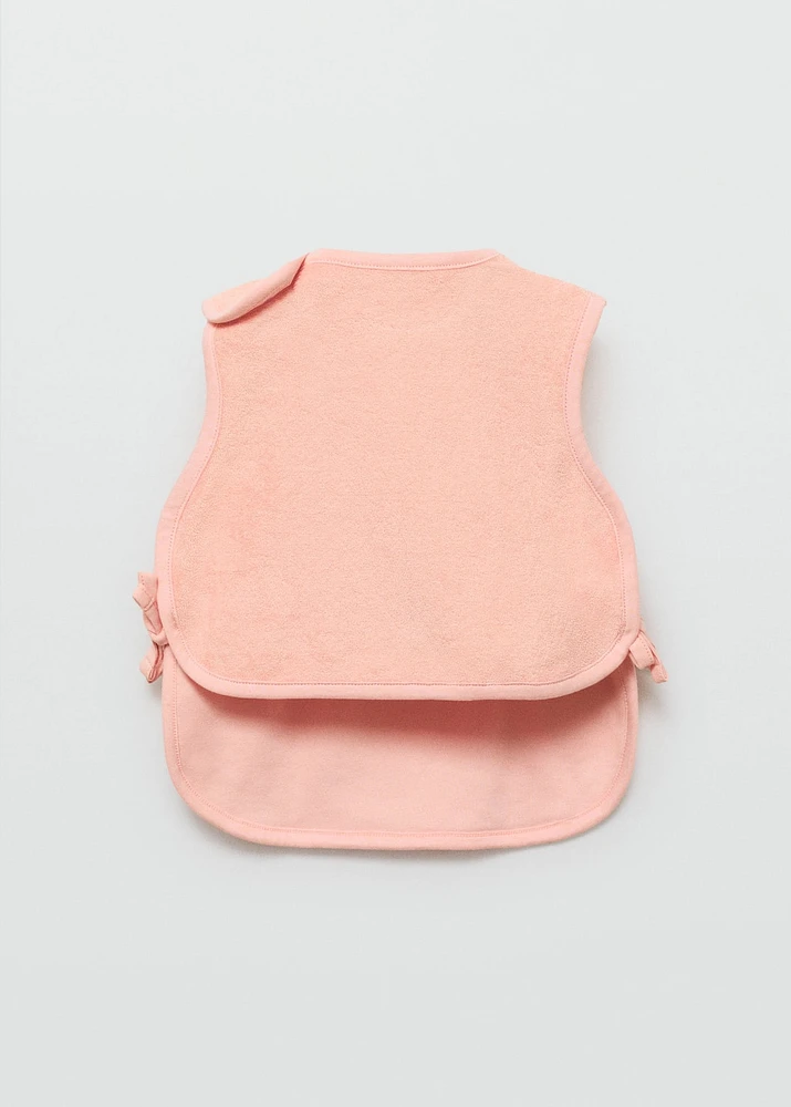Terry cloth bib with embroidered details