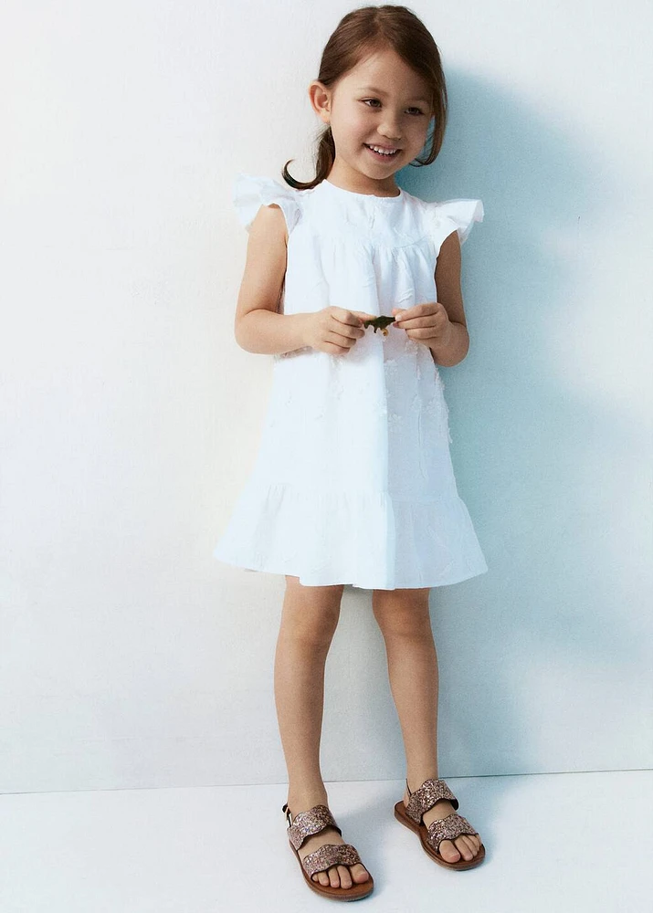 Floral embroidery dress