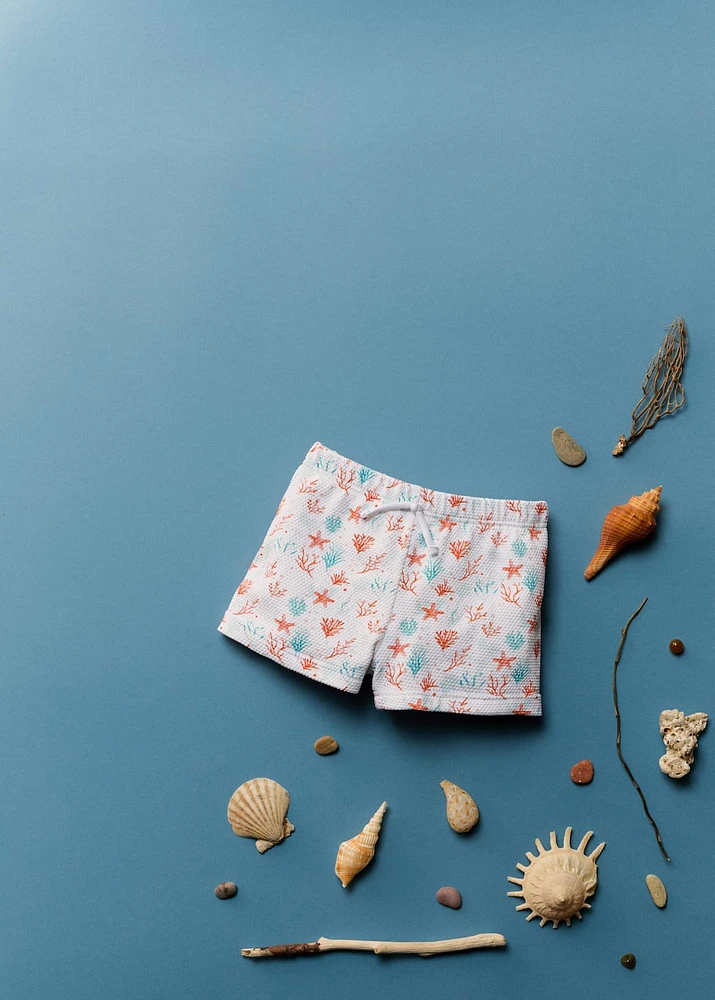 Textured printed swimsuit