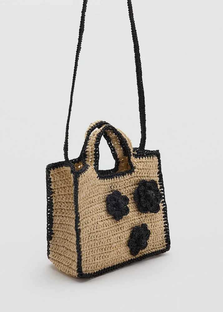 Raffia-effect floral bag