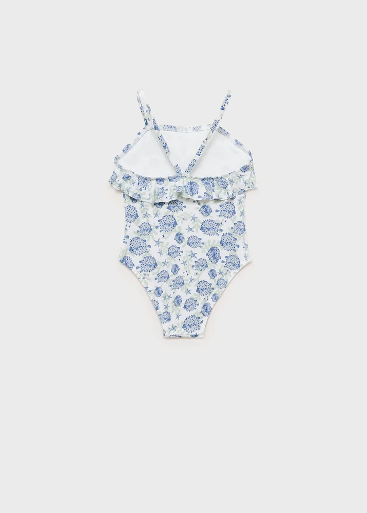 Ruffle print swimsuit