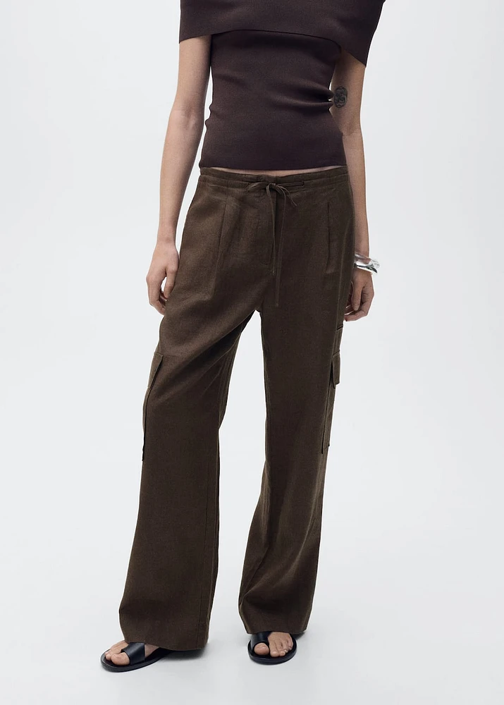 Linen cargo pants