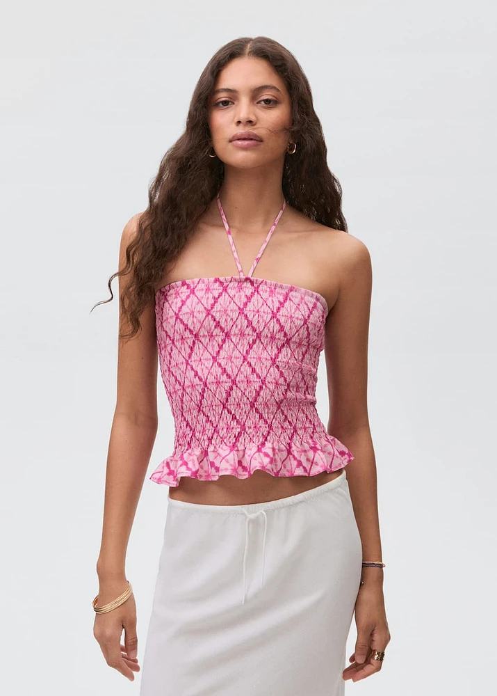 Ruffle printed top