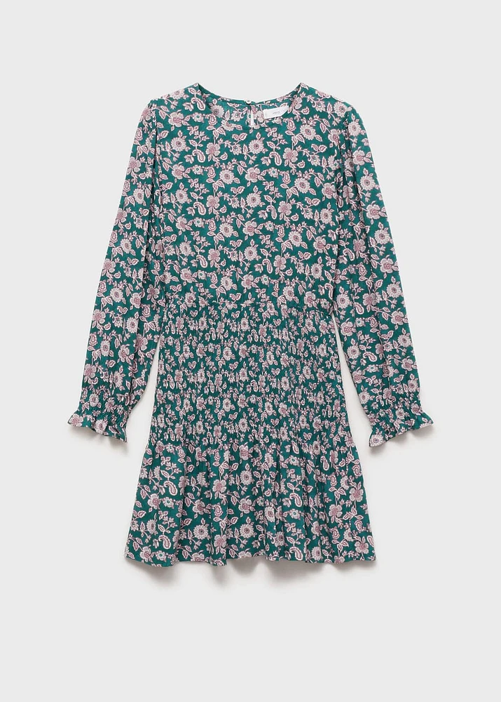 Letter-print ruffled dress