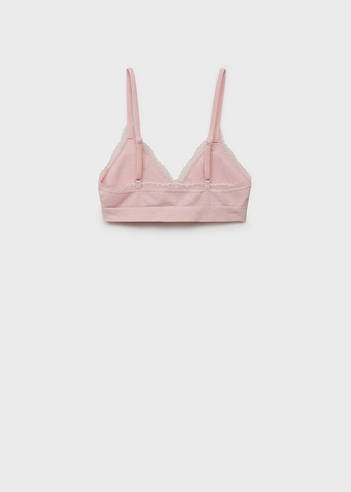 Lace detail triangle bra