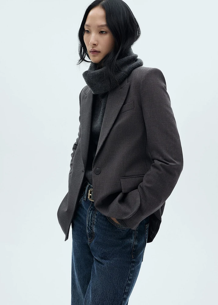 Straight-fit micro-houndstooth jacket