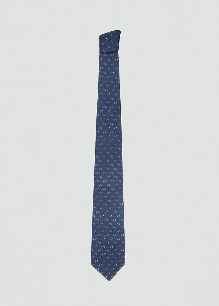 Mulberry silk animal-print tie
