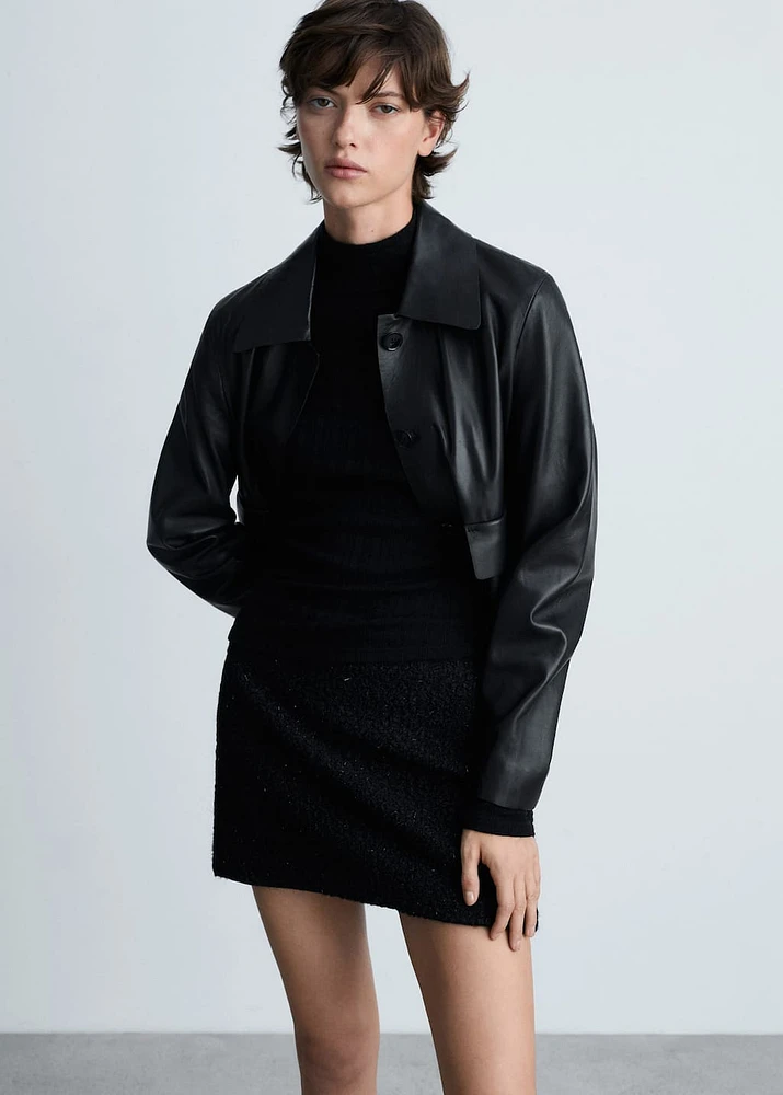 Bouclé mini-skirt