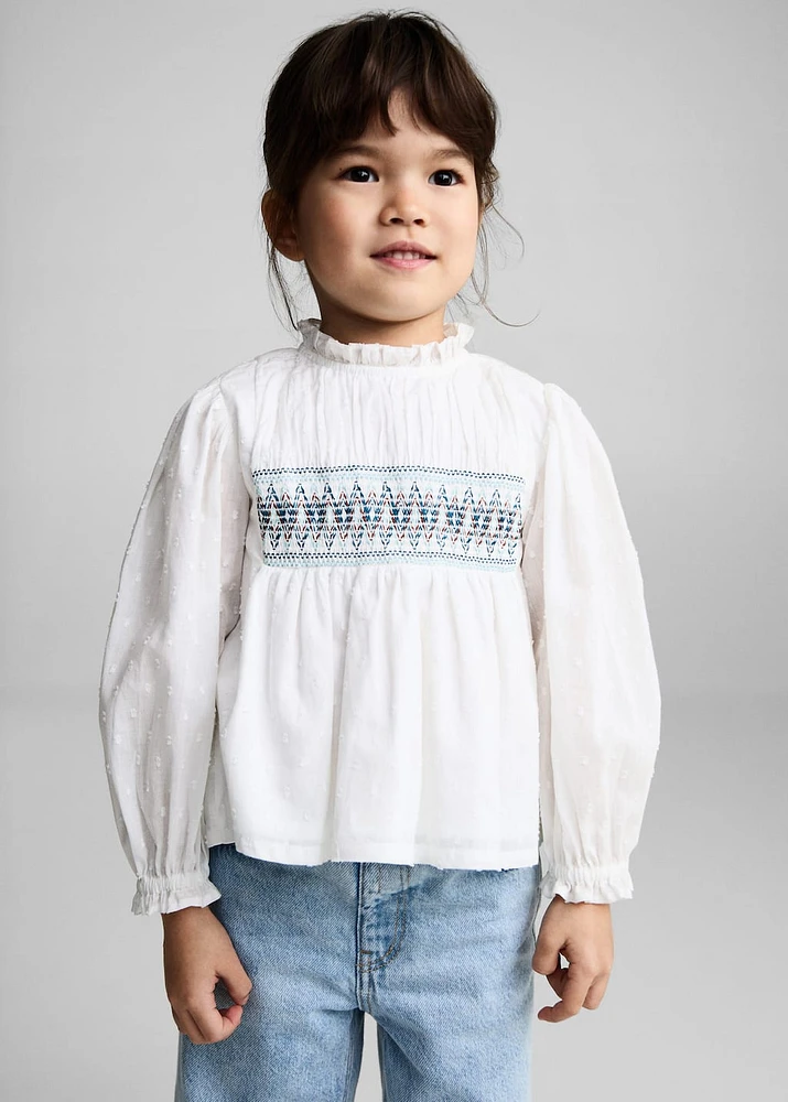 Embroidered cotton blouse